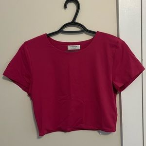 Babaton Contour Crop Tee in Pink